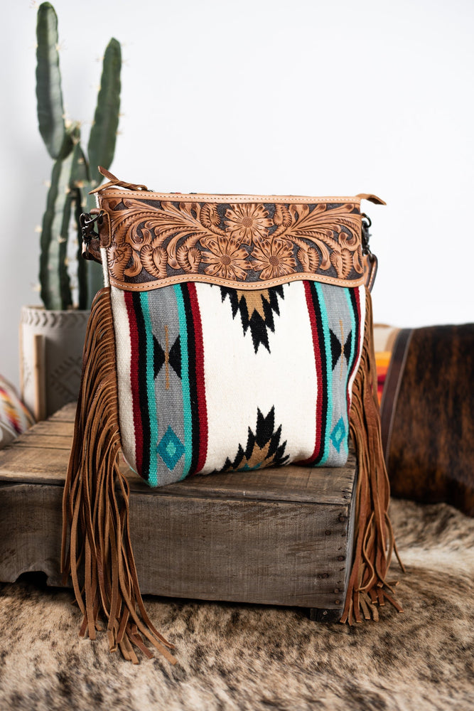 Teal Aztec Saddle Blanket Messenger Handbag - ShopperBoard